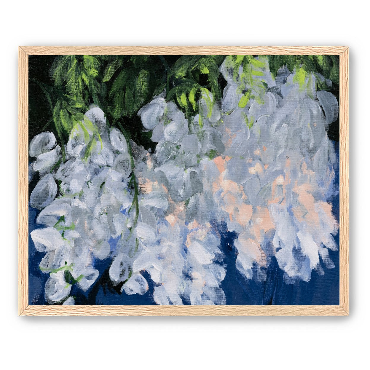 White blooms in blue shade