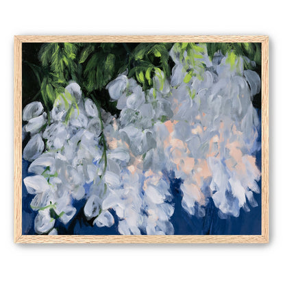 White blooms in blue shade