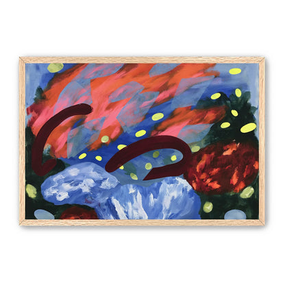 Layered brushstrokes with yellow ovals