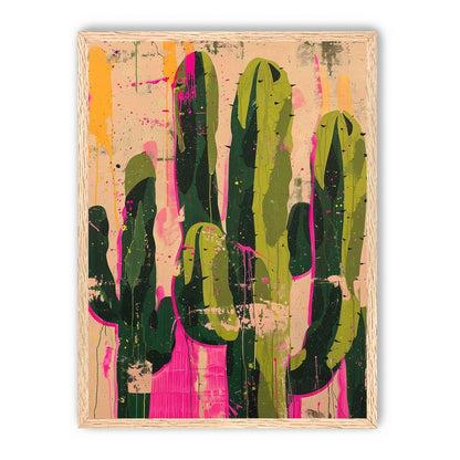 Cacti within pink drips