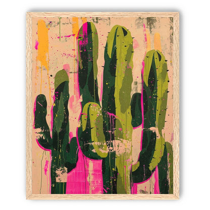 Cacti within pink drips