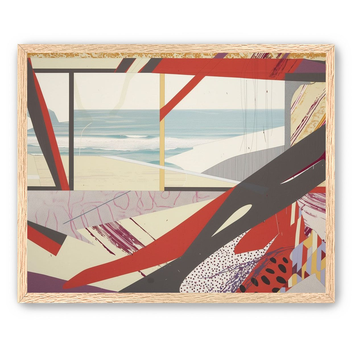 Beach horizon within angled bands