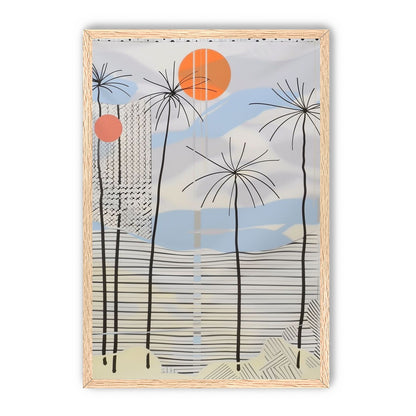 Two suns over striped hills