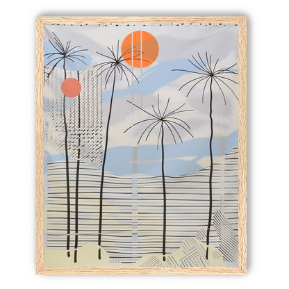 Two suns over striped hills
