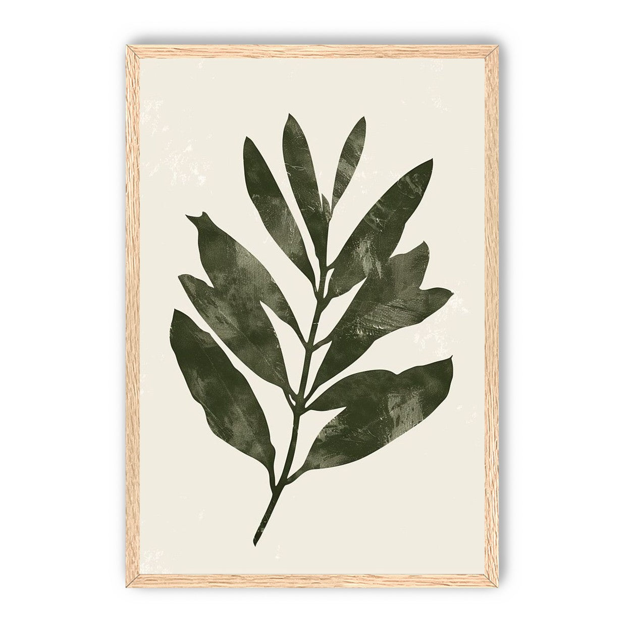 Still branch on pale paper