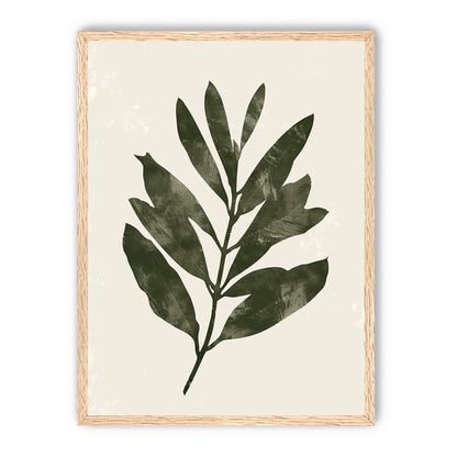Still branch on pale paper