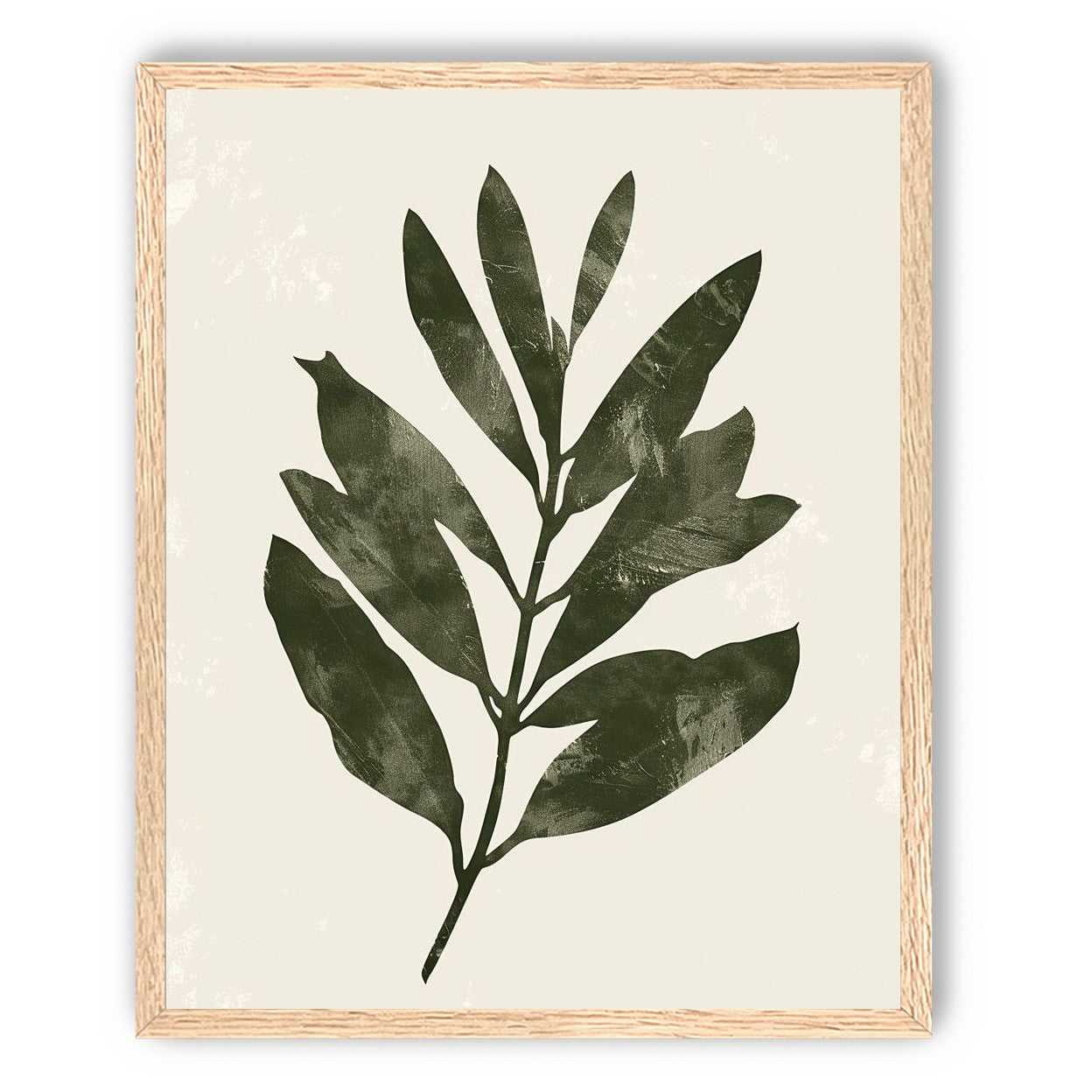 Still branch on pale paper