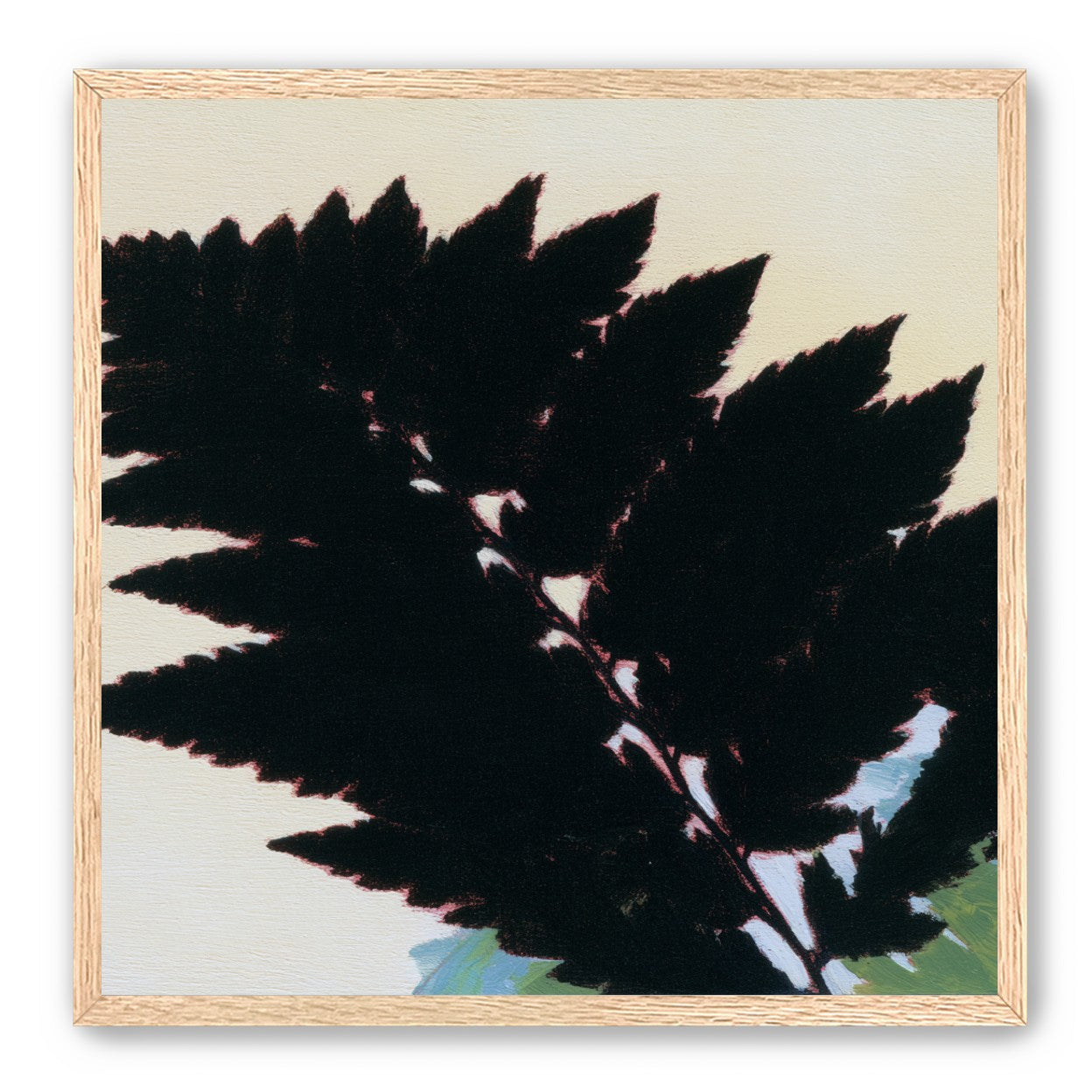 Black leaves on pale ground
