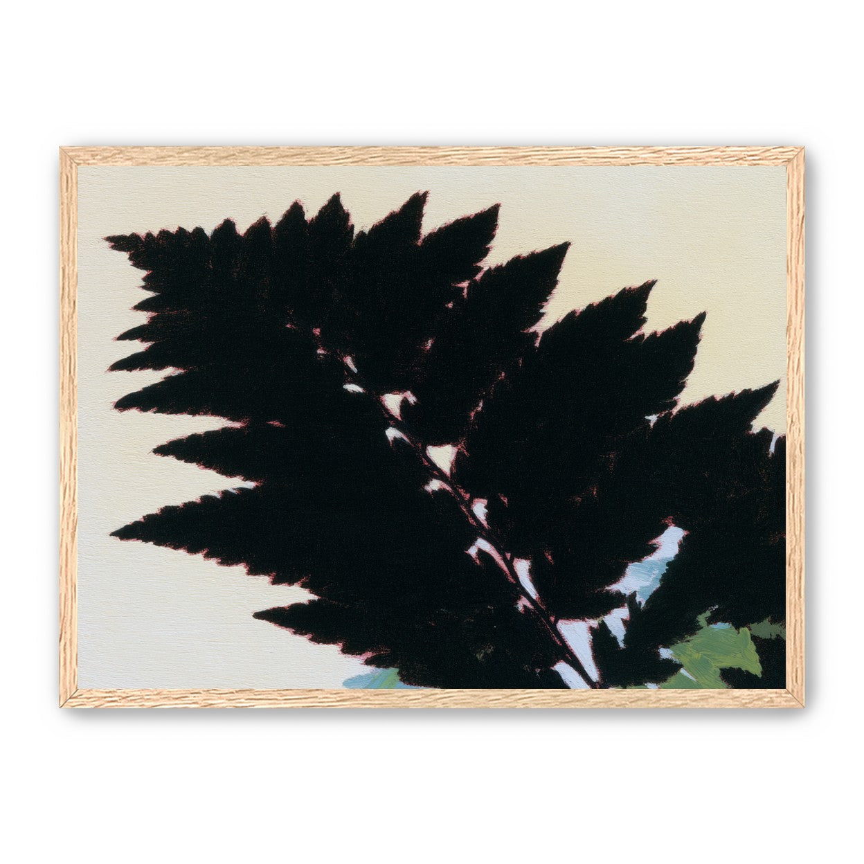Black leaves on pale ground