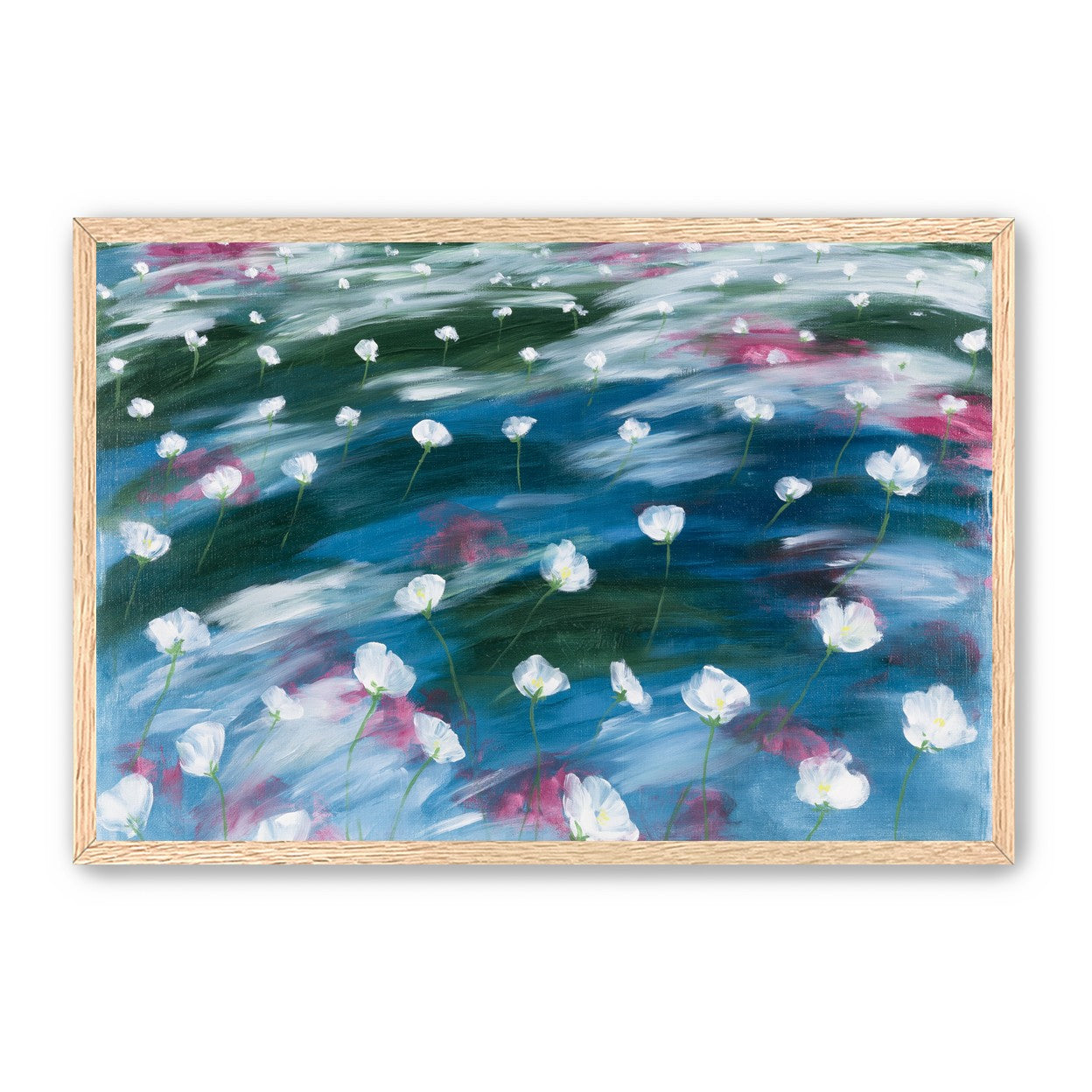 White flowers in windblown hills