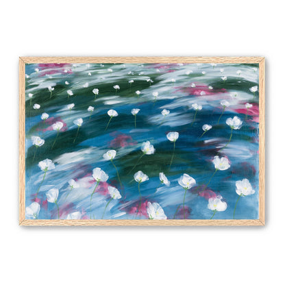 White flowers in windblown hills