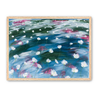 White flowers in windblown hills