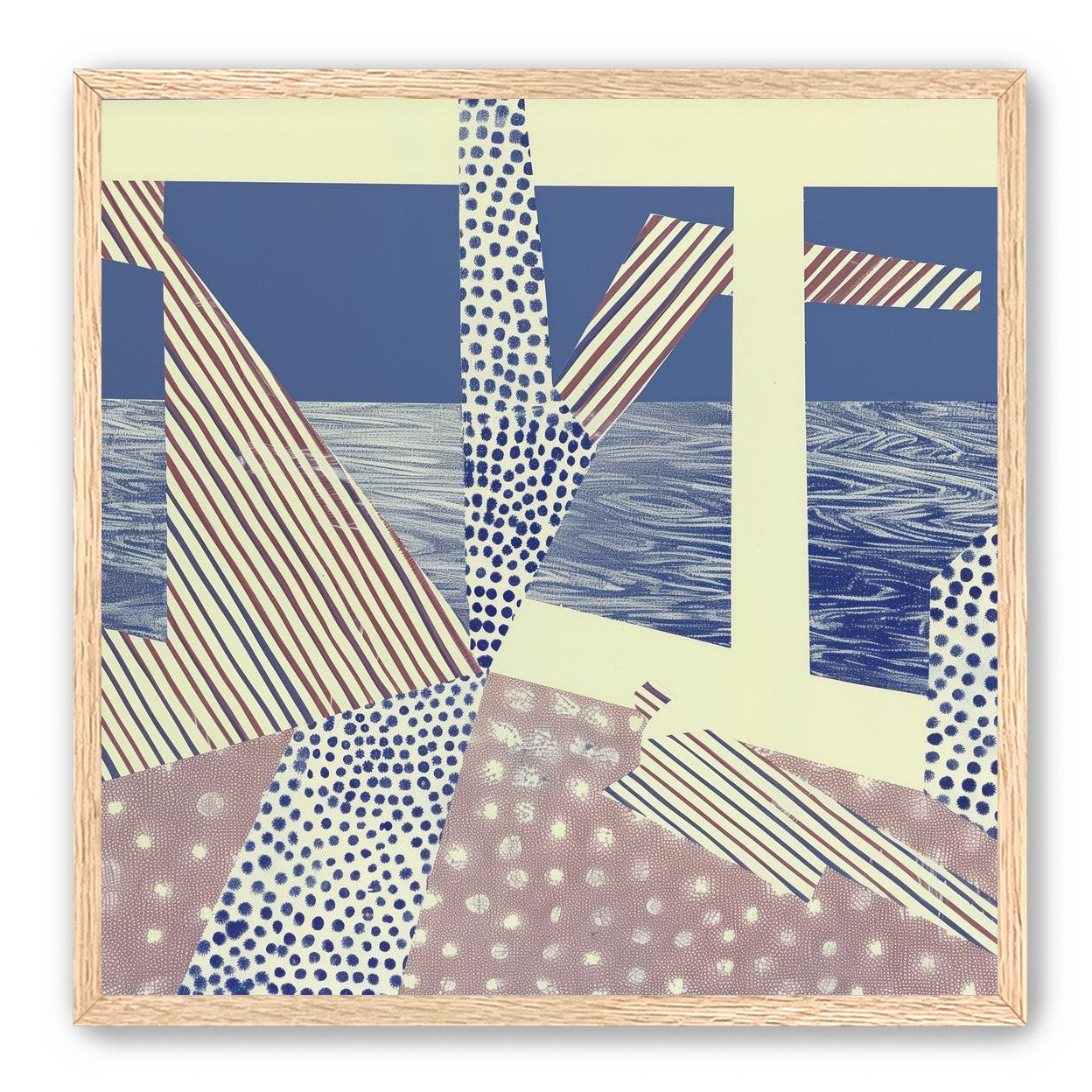 Stripes cut through dots