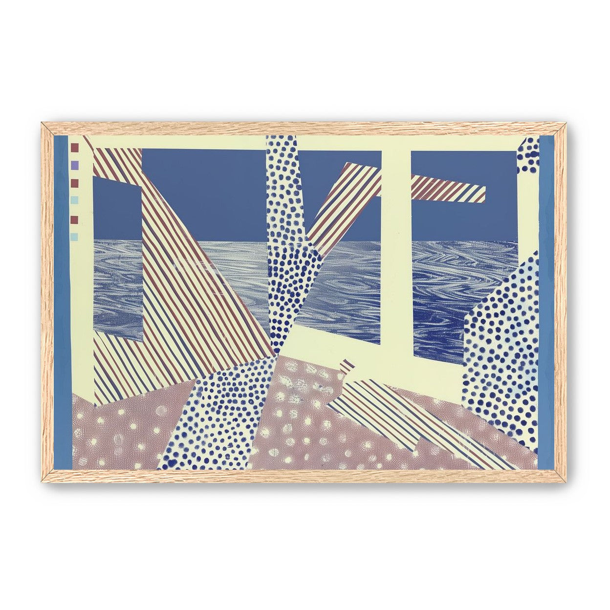 Stripes cut through dots