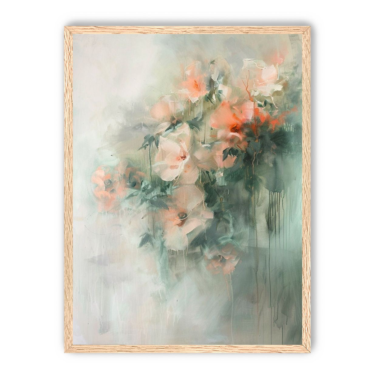 Pale flowers within the mist