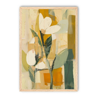 White forms within ochre blocks