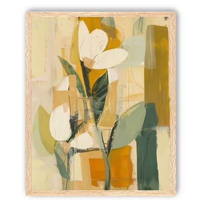 White forms within ochre blocks