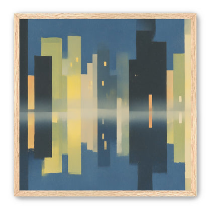 Night towers in still water