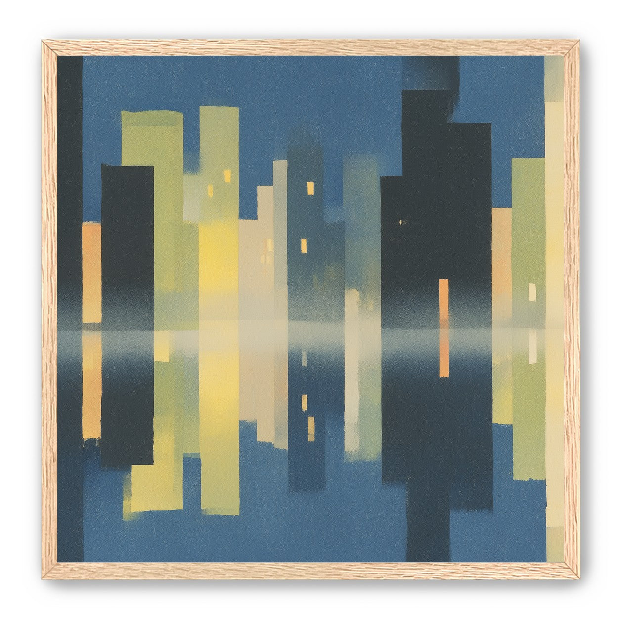 Night towers in still water