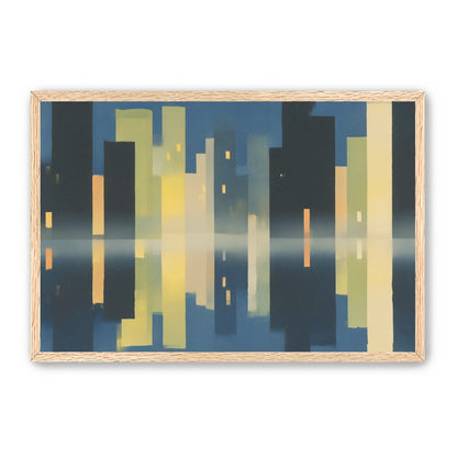 Night towers in still water