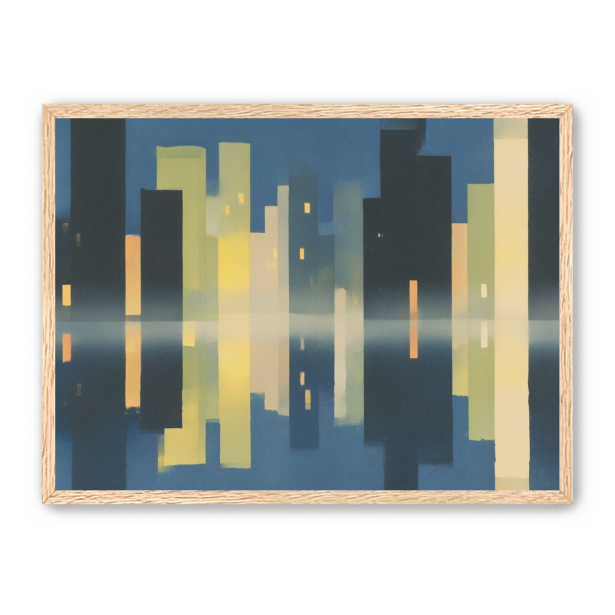 Night towers in still water