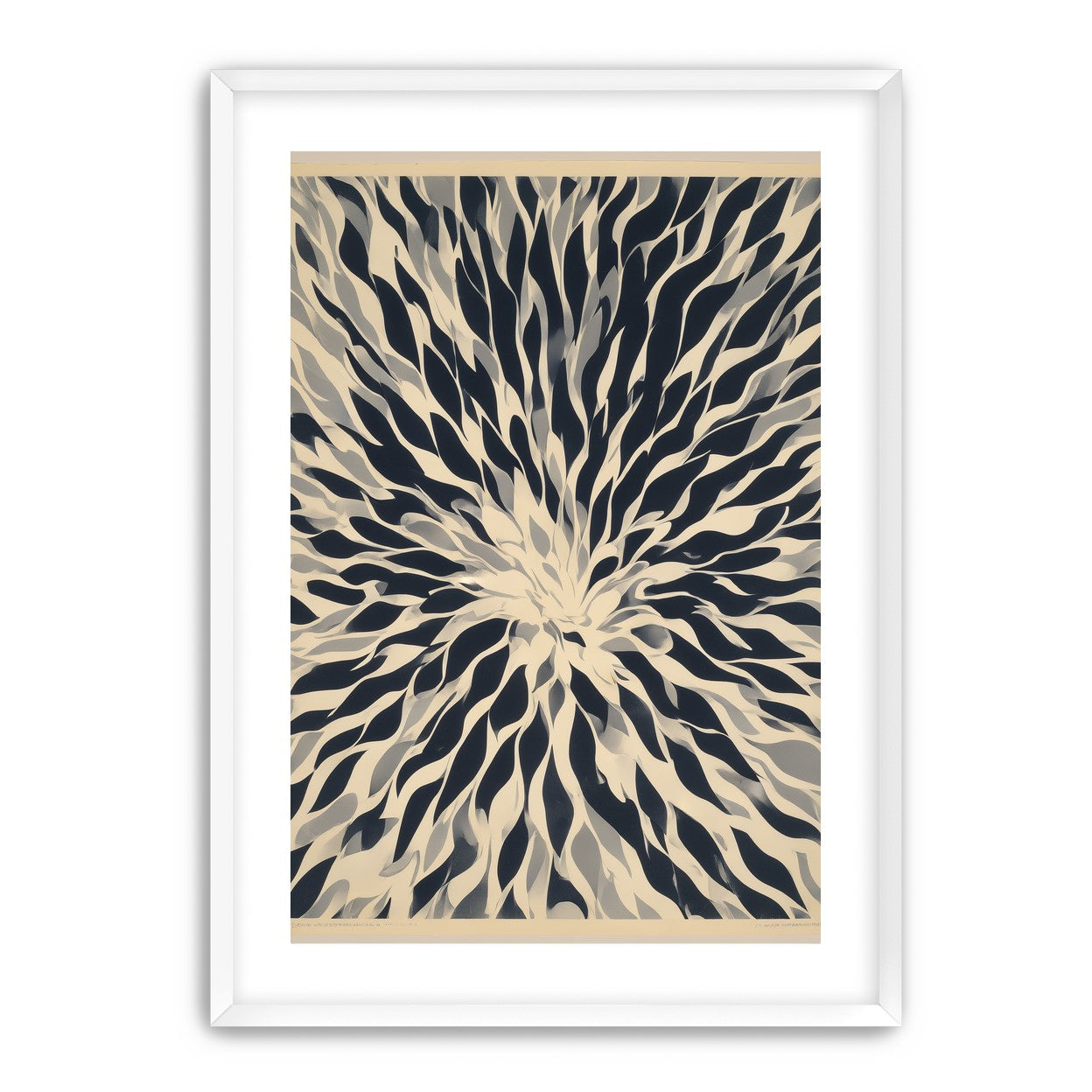 Dark forms around a white center