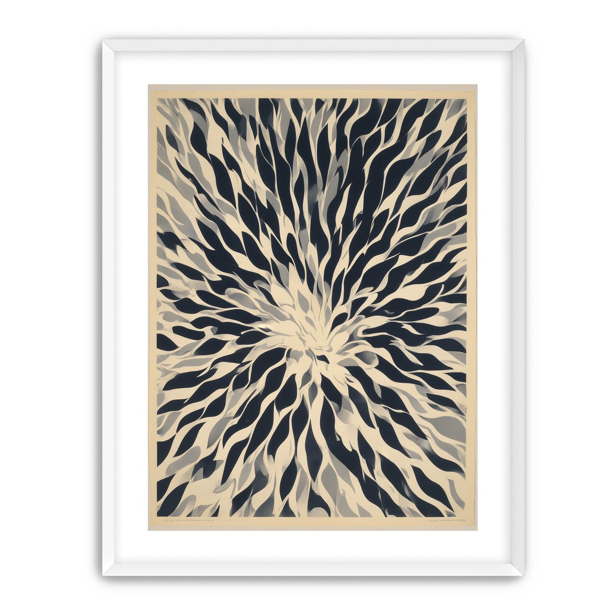 Dark forms around a white center