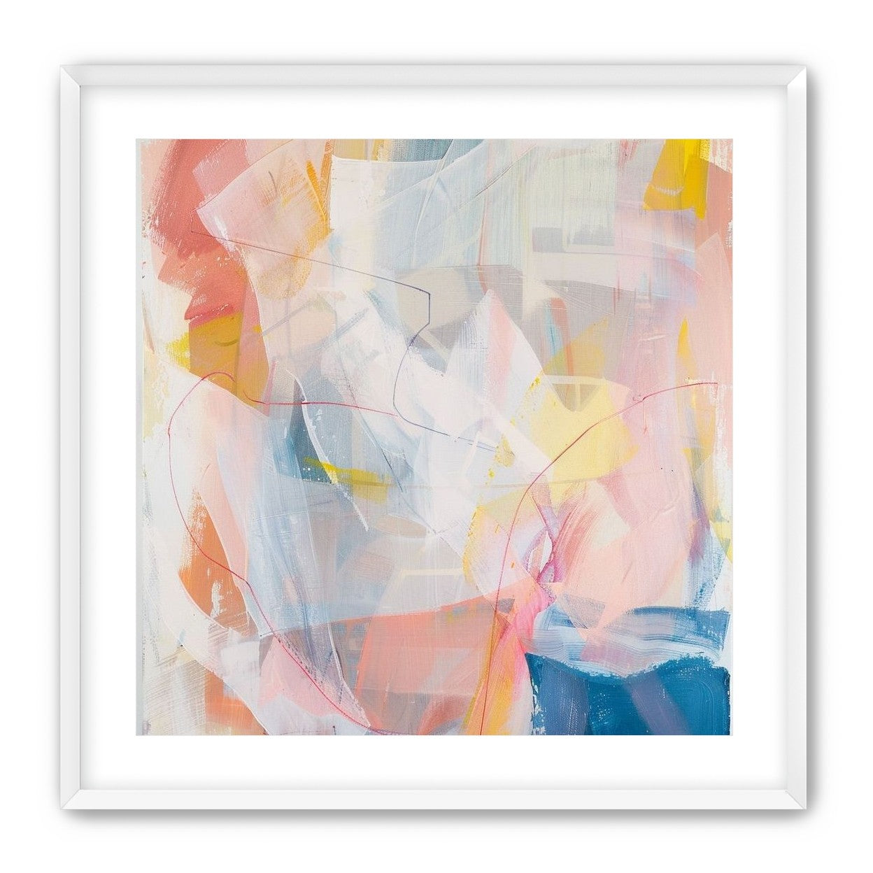 Non-Representational: Pale layers with a red loop