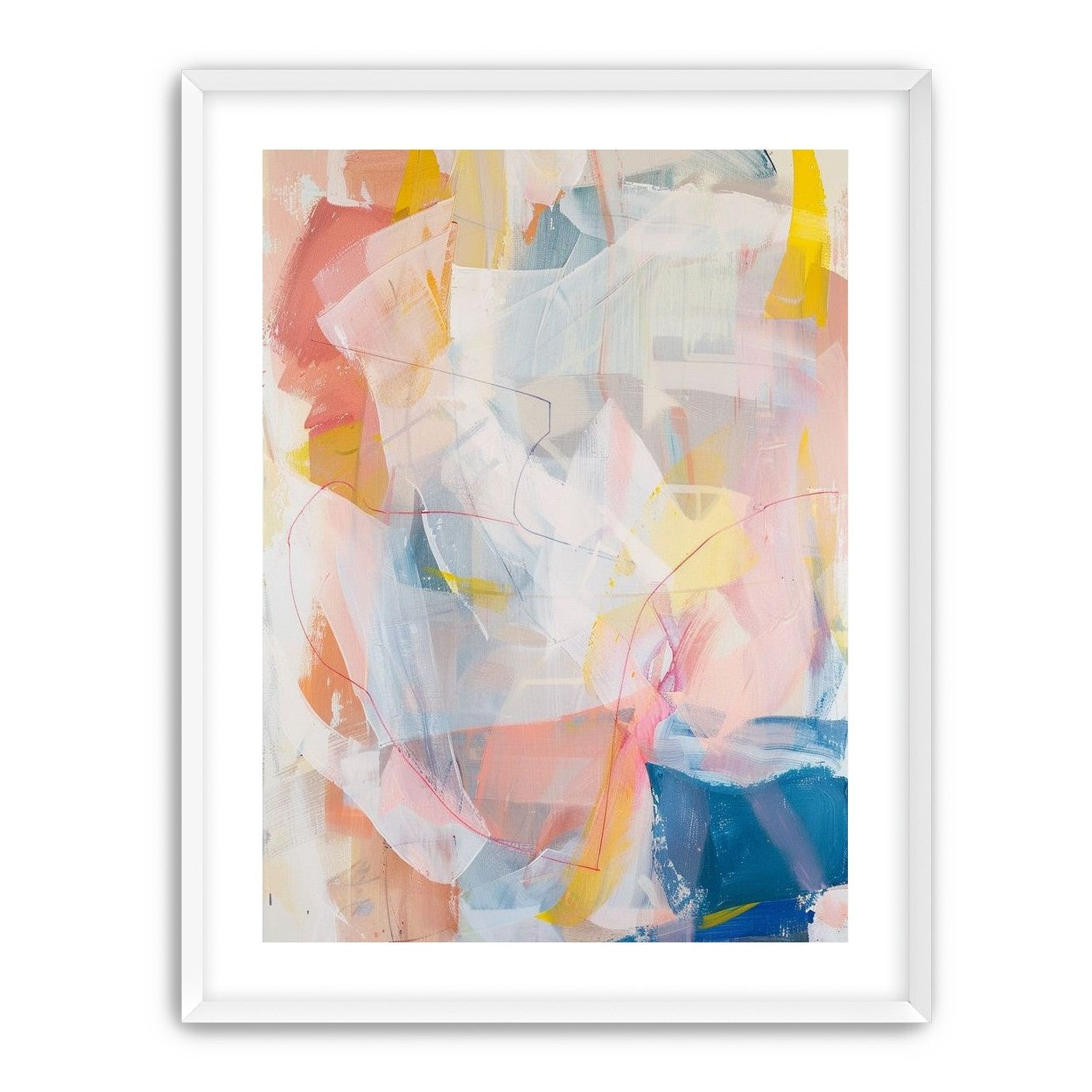 Non-Representational: Pale layers with a red loop