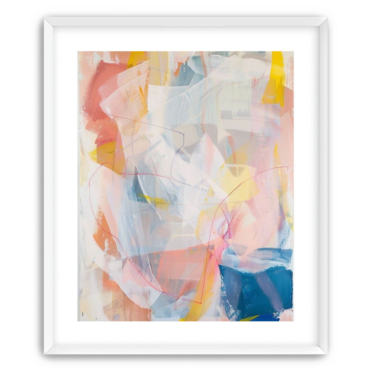 Non-Representational: Pale layers with a red loop