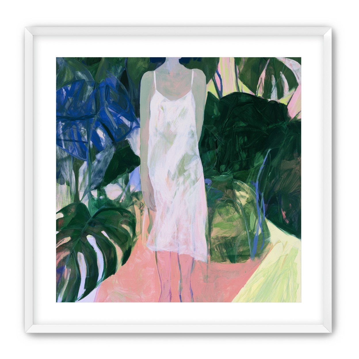 White slip in green shade