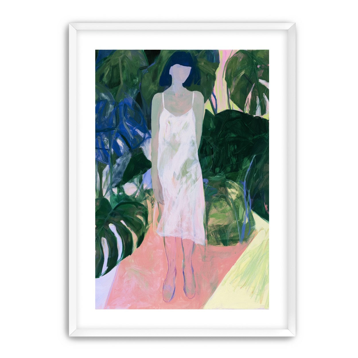 White slip in green shade