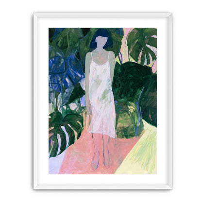 White slip in green shade