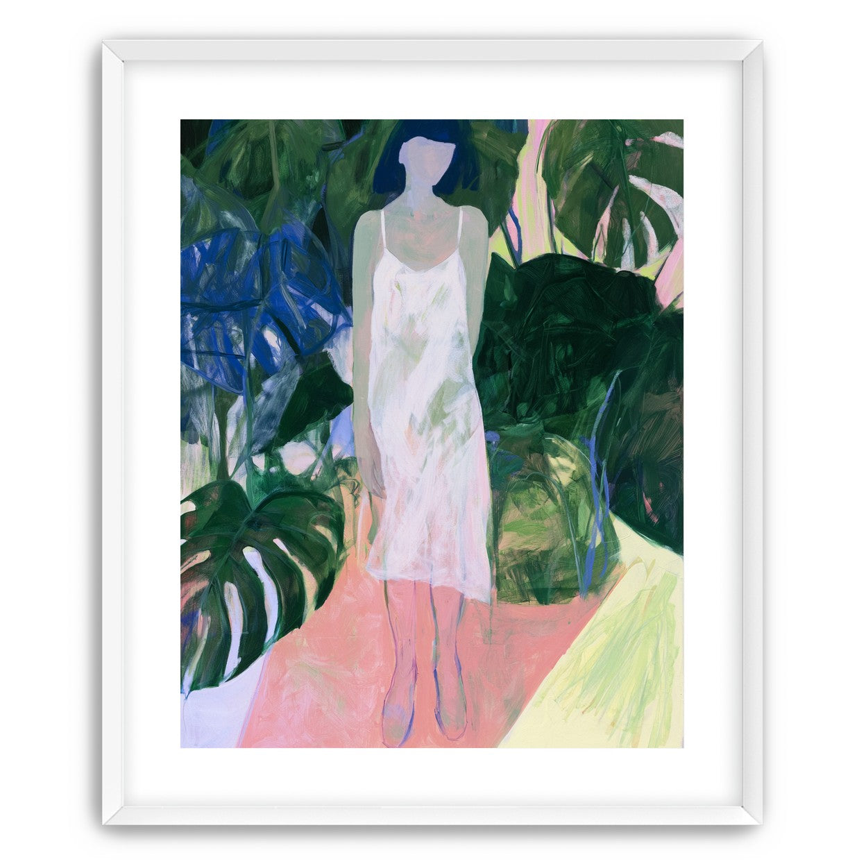 White slip in green shade