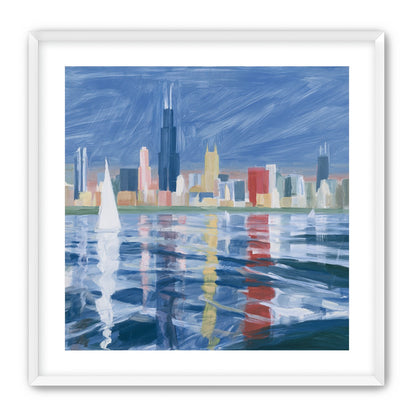 Sailboats before the skyline