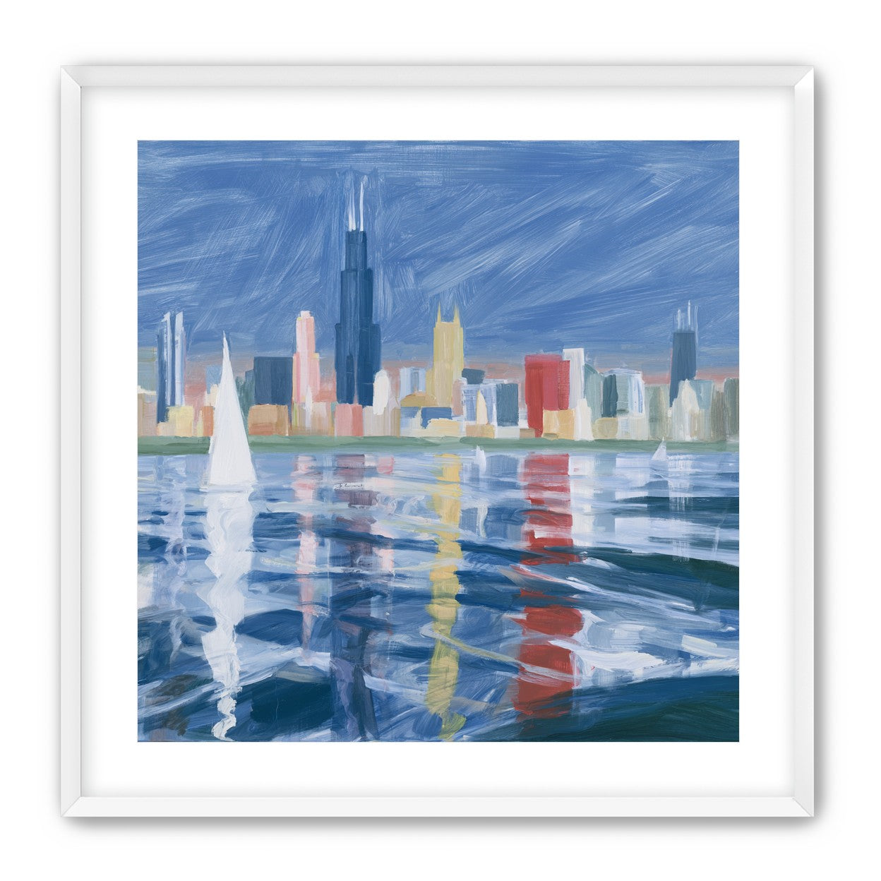 Sailboats before the skyline