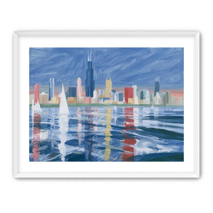 Sailboats before the skyline