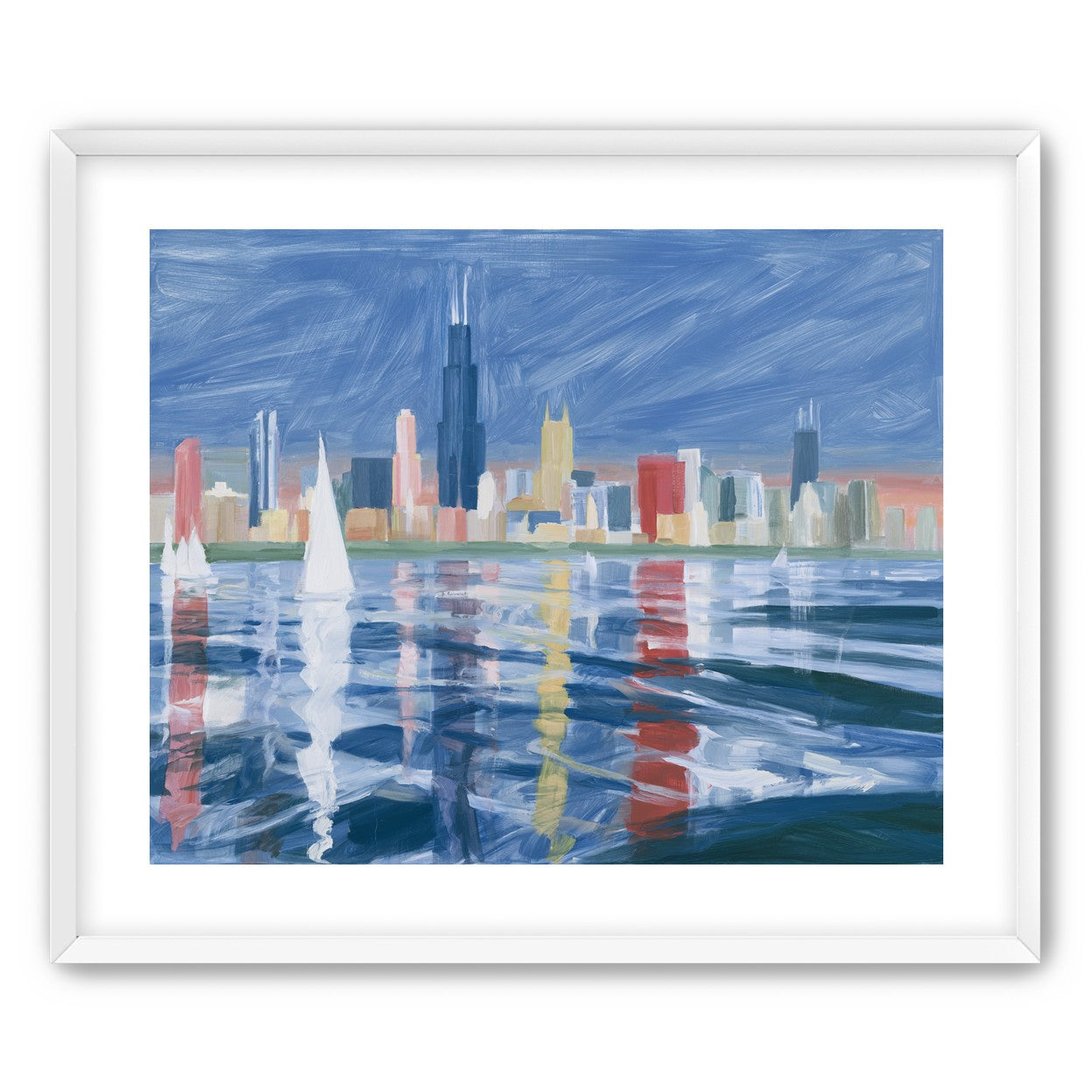 Sailboats before the skyline