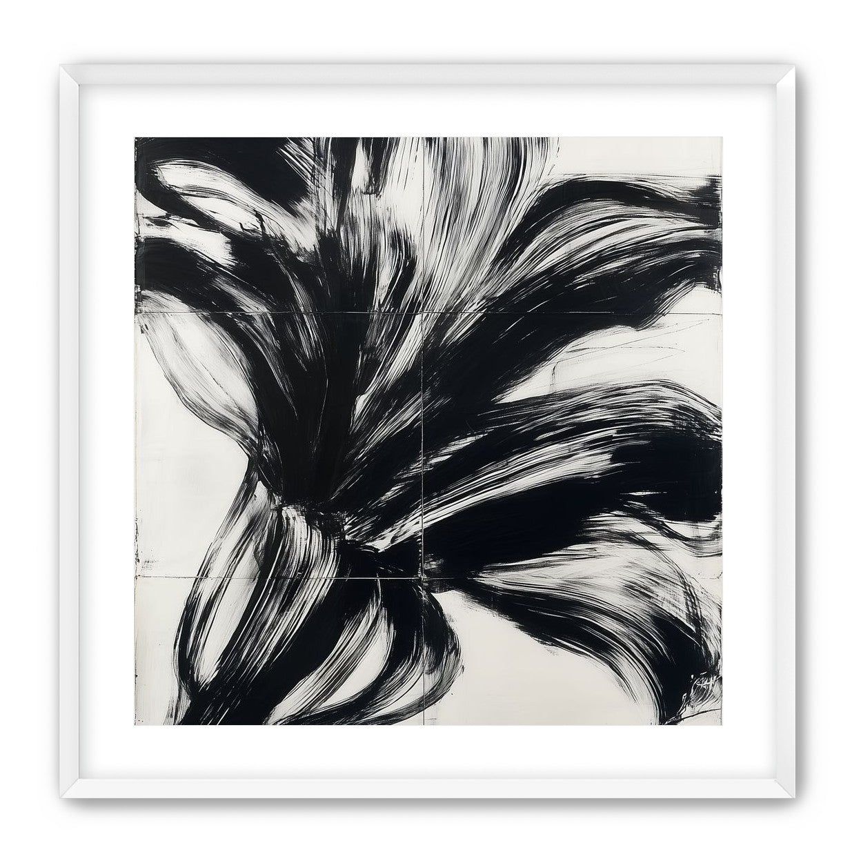 Black surge on white grid