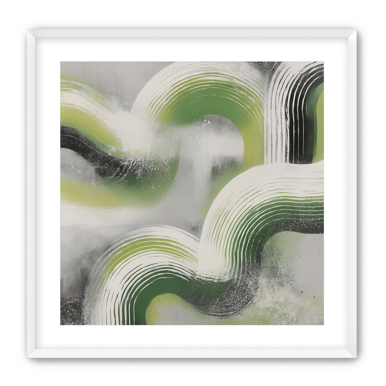 White arcs in green haze