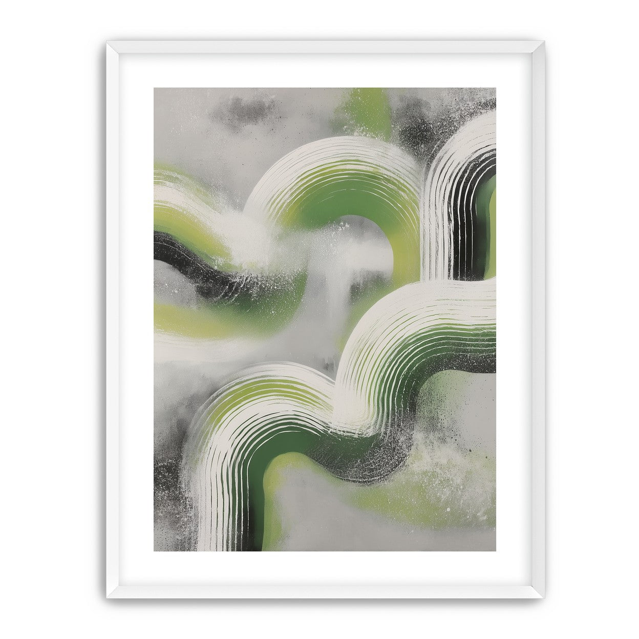 White arcs in green haze
