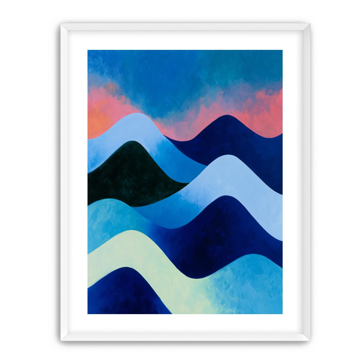 Layered blue hills at dusk