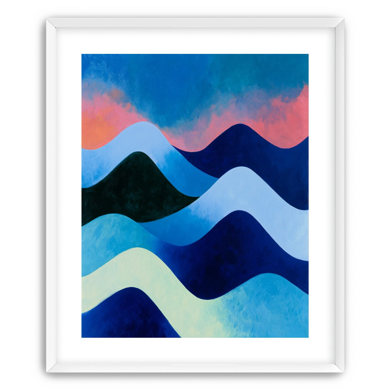 Layered blue hills at dusk