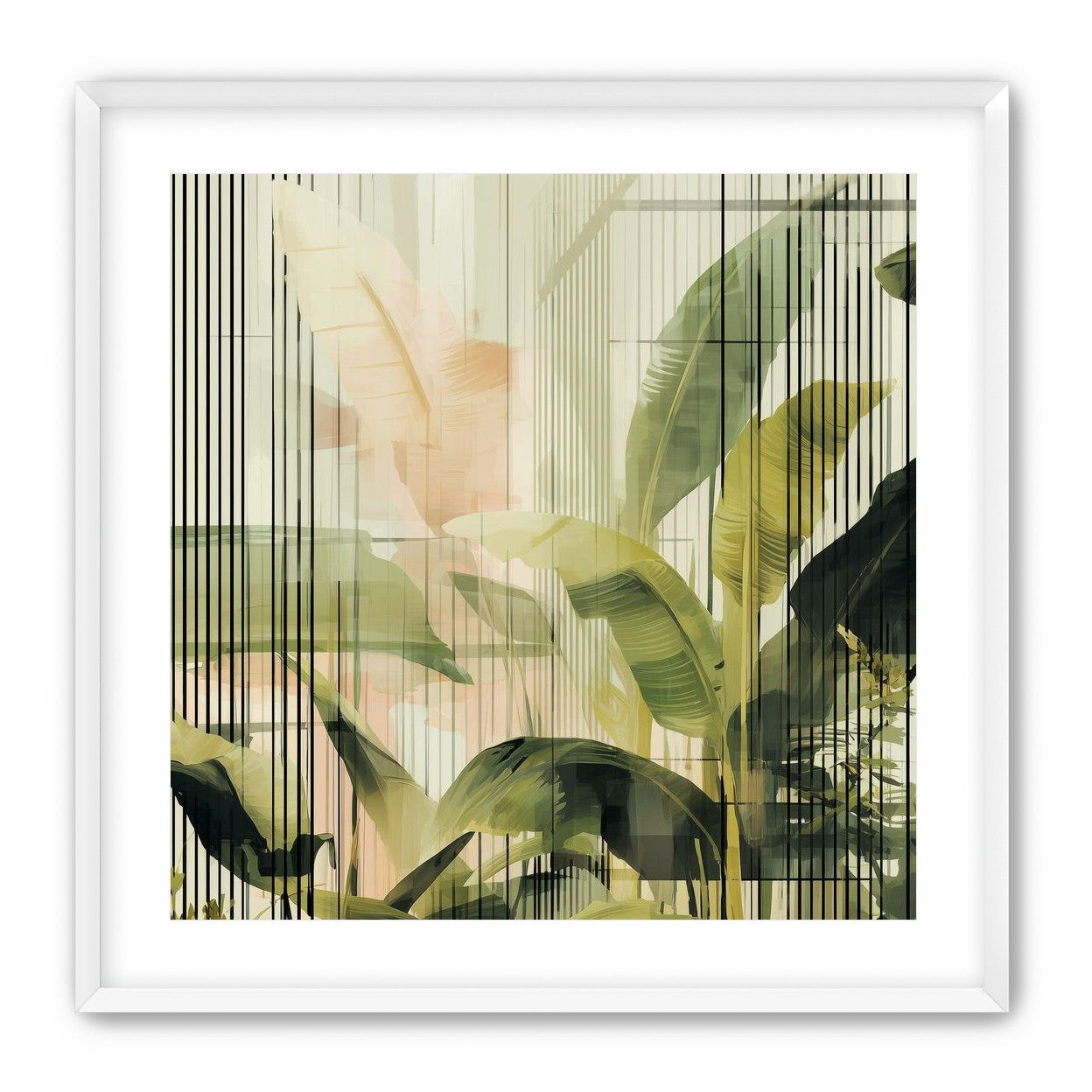 Green leaves in peach light