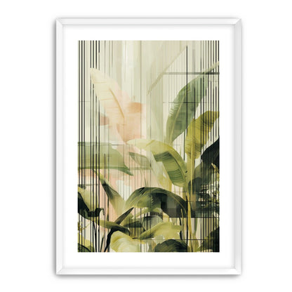 Green leaves in peach light