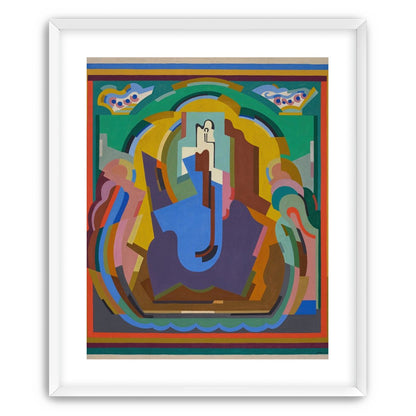 A figure under painted arches