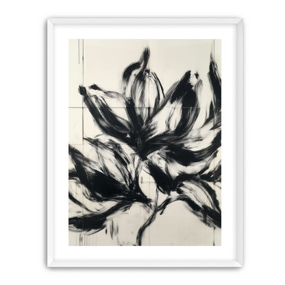 Black petals on pale grid