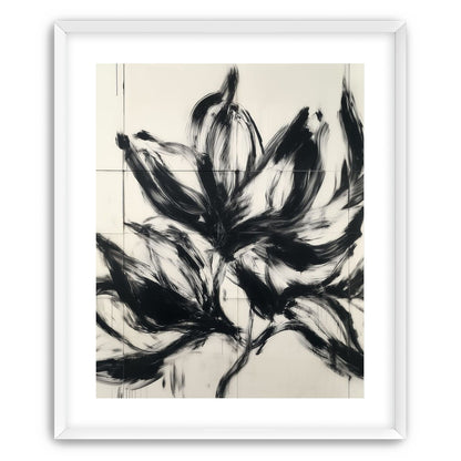Black petals on pale grid