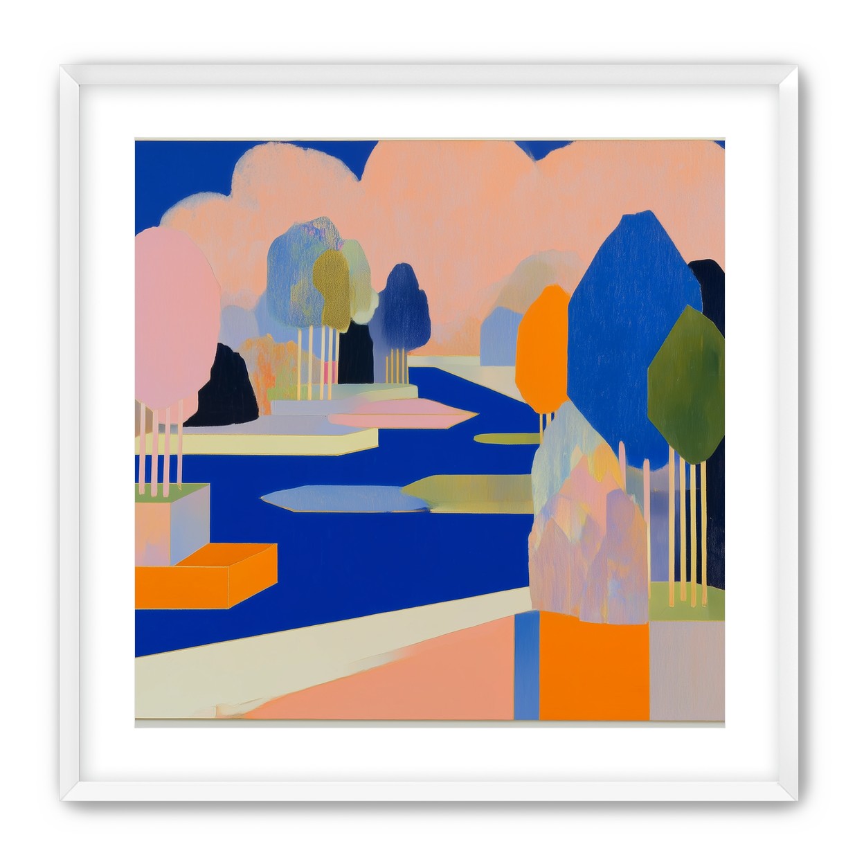Trees among the blue bends