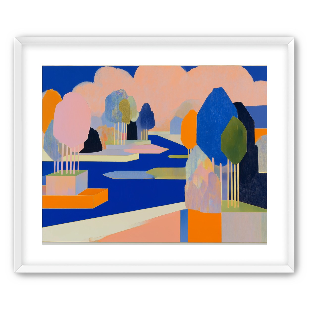 Trees among the blue bends